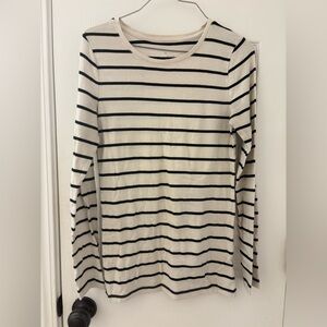A New Day Black and Cream Striped Top ✅3/$15
